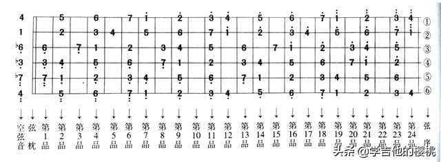 g调音阶图(吉他c大调音阶图)